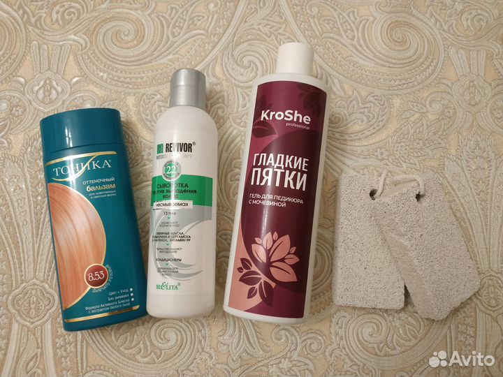 Тоника и сыворотка для волос, гель для педикюра