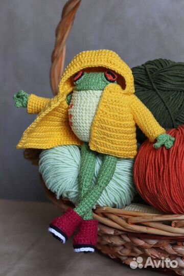 Вязаная Игрушка лягушка