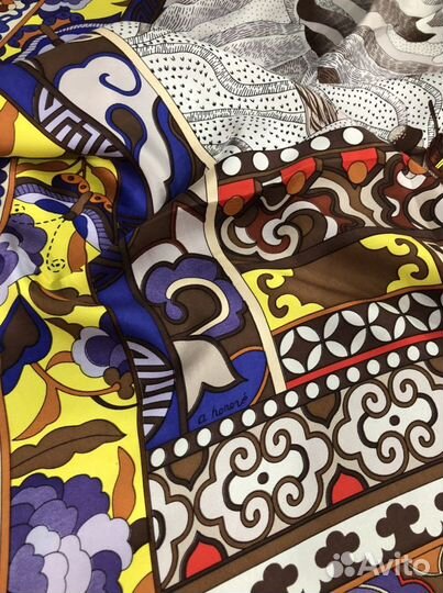 Платок Hermes коричневый