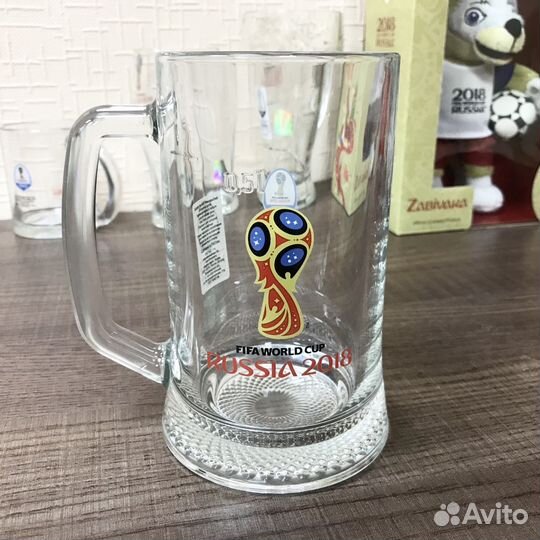 Бокал пивной с символикой Чм Fifa 2018 стекло 0,5л