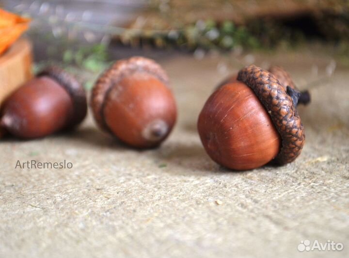 Шишки, желуди, орехи природные материалы