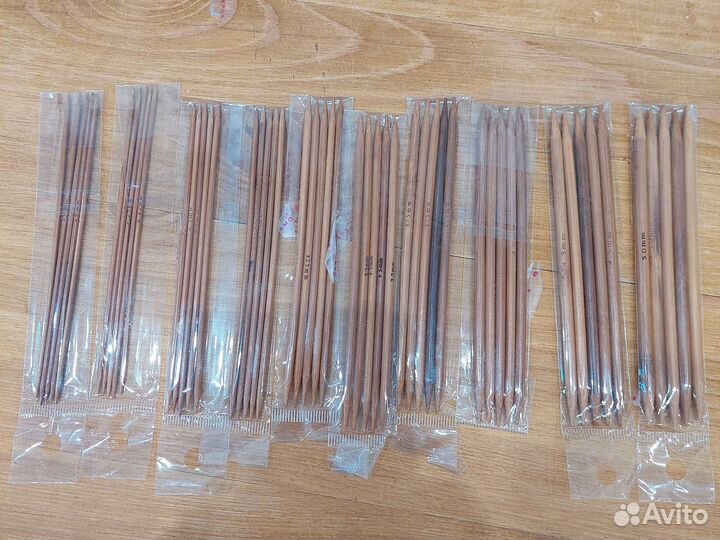 Компактные Спицы для вязания деревянные, чулочные