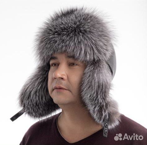 Ушанка кожа лиса мужская