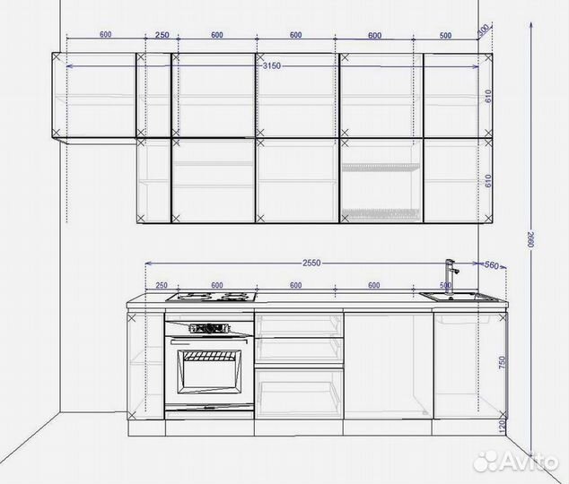 Кухни по индивидуальному заказу