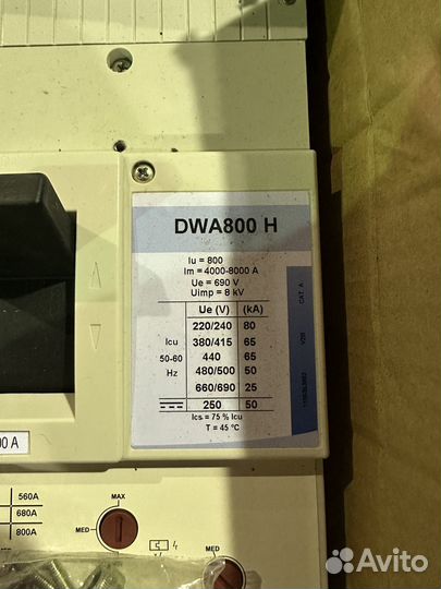 Автоматический выключатель WEG DWA800H 800a