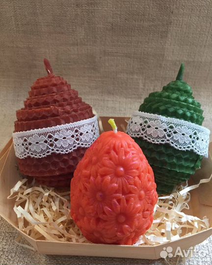 Свечи восковые, подарок на Пасху