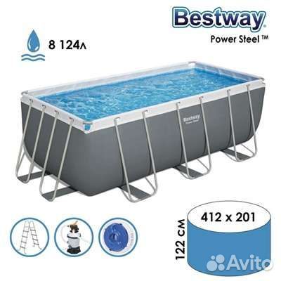 Каркасный бассейн Bestway Power Steel 412х201х122