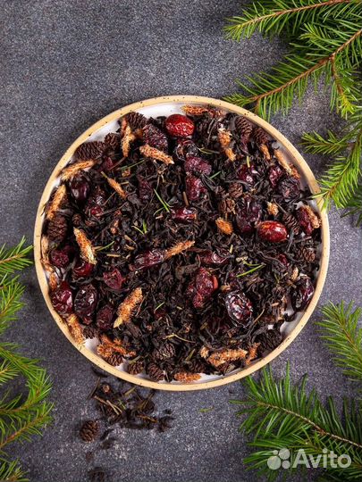 Чай черный Хвойный с шишками ольхи, почками сосны