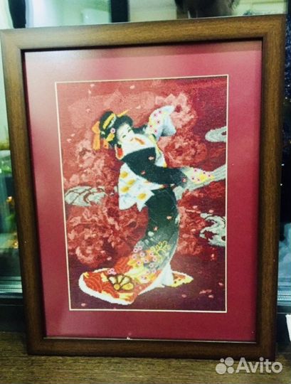 Картина, вышитая крестом «Танец огня»