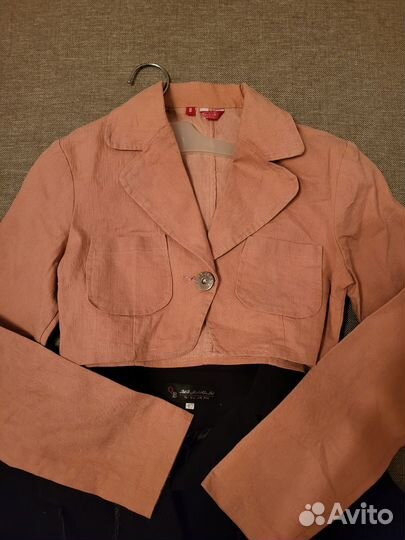 Куртка с подкл чёрная джинс нов S-M, роз пенка XS