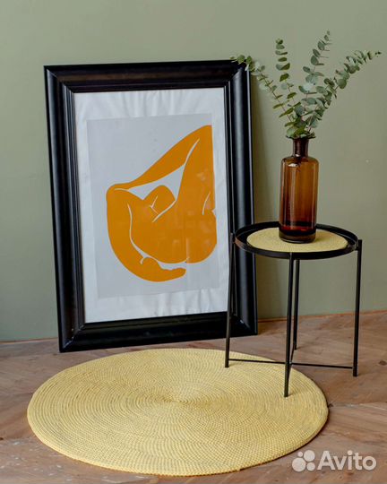 Ковёр круглый из трикотажной пряжи