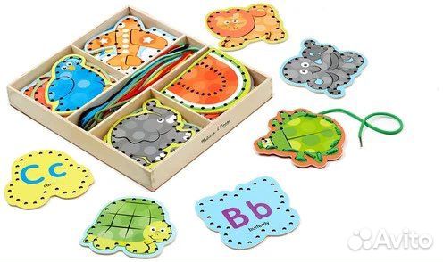 Melissa & Doug шнуровка алфавит