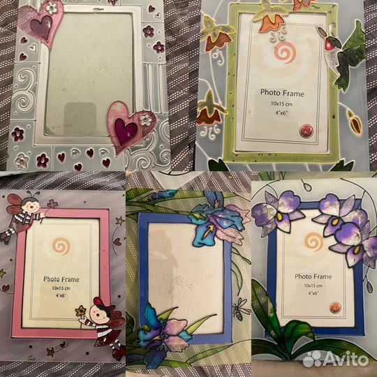 Стеклянные рамки для фото 5 шт