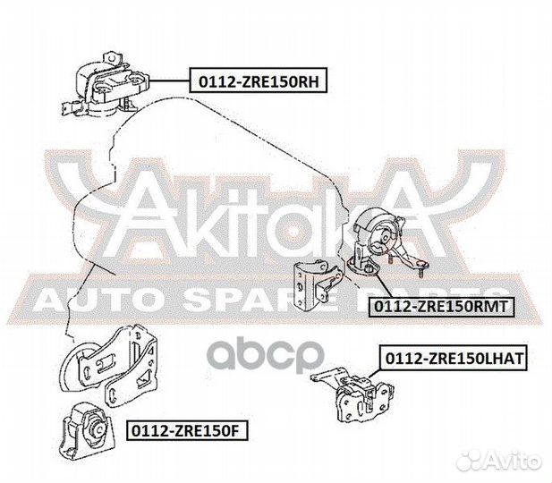 Подушка двигателя зад прав/лев 0112ZRE150RM