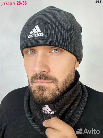 Комплект шапка и шарф мужской