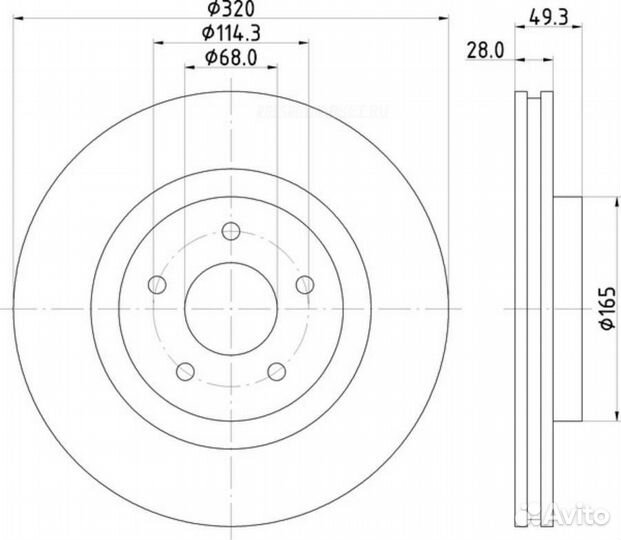 Nisshinbo ND2051K Диск тормозной перед