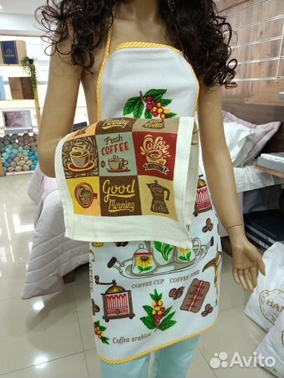 Кухонный фартук в комплекте с полотенцем