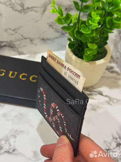 Картхолдер gucci змея / черный / опт