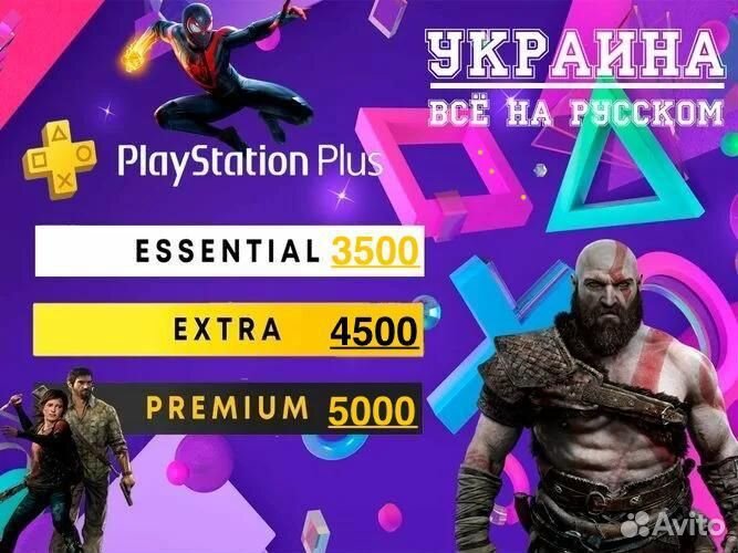 Подписка ps plus 12 месяцев Украина