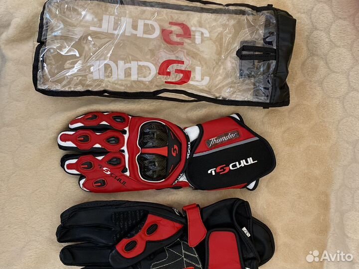 Кожаные мото перчатки Tschul