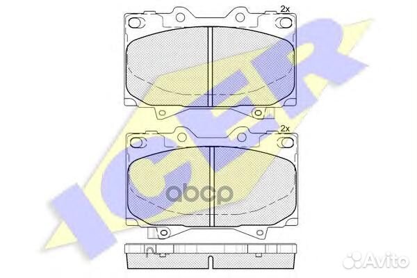 Колодки передние toyota LC100 98/lexus LX470