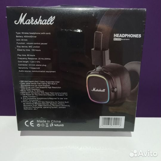 Беспроводные наушники marshall major iv black