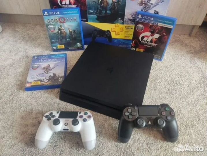 PS4 Slim 1Tb+2 джоя+Mafia Trilogy, FIFA 21 и тд