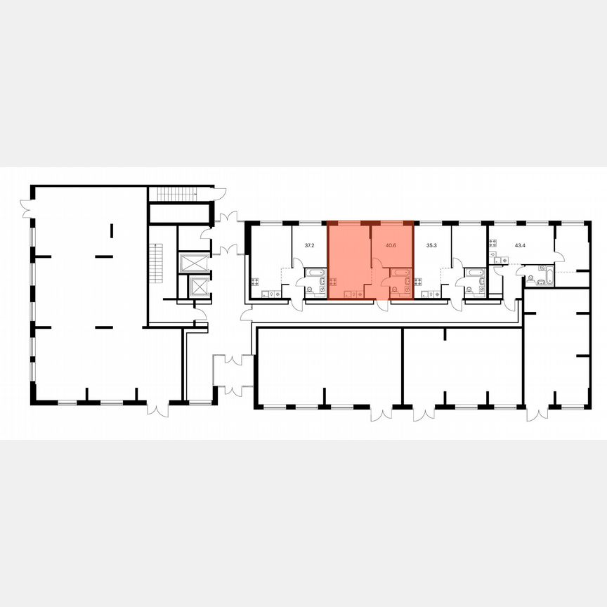 1-к. квартира, 40,6 м², 1/9 эт.