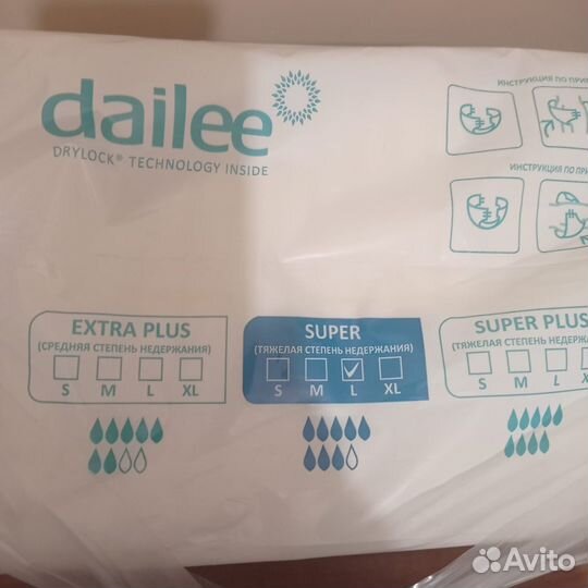 Dailee slip super 8 капельр.L Памперсы д/взрослых