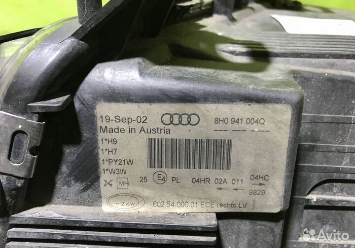 Фара правая галоген Audi A4 B6 2000-2006 кабри