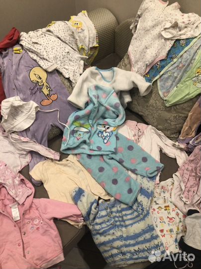 Вещи пакетом на девочку 6-18 мес 40 позиций