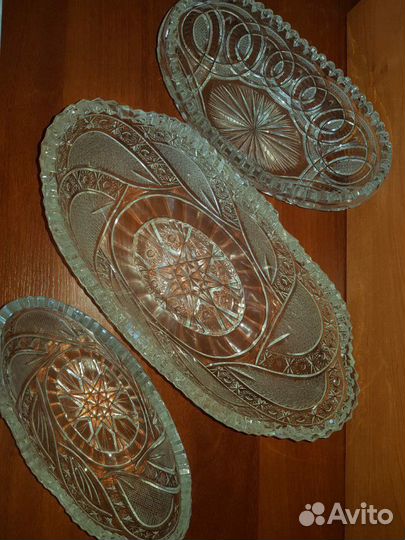 Салатницы 3 шт хрусталь