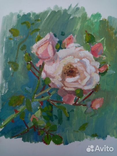 Картина маслом розы