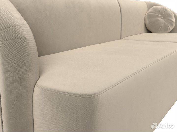 Диван прямой Лига-027 угол правый, микровельвет, бежевый