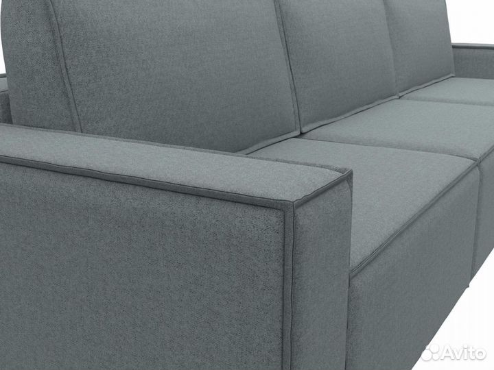 Диван прямой Куба лонг, рогожка, амур серый