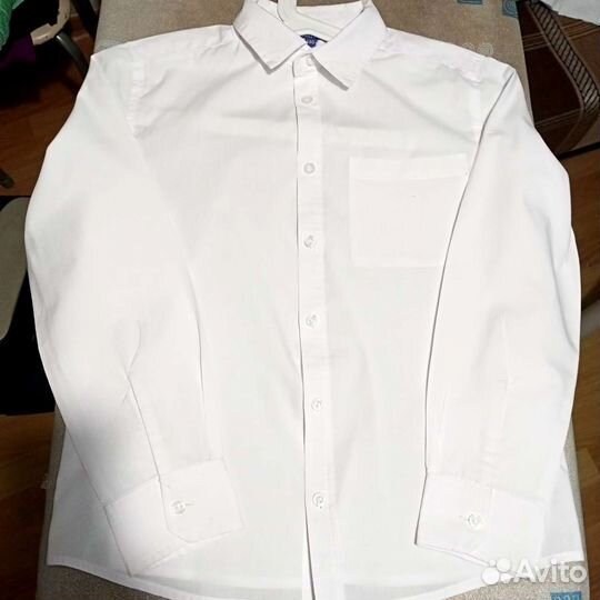 Рубашка школьная белая школьная 140
