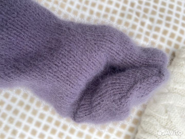 Варежки вязаные. Варежки из пуха норки