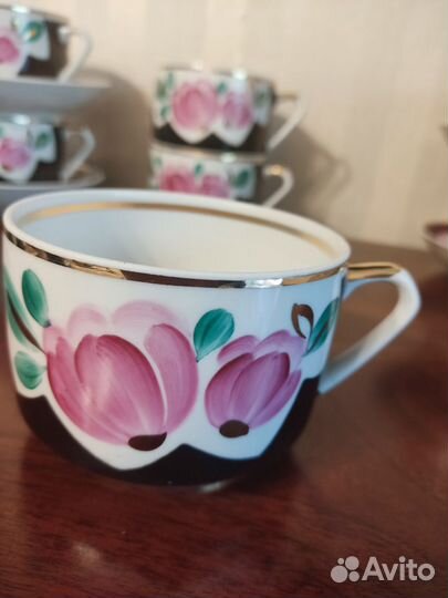 Большая чайная пара, чашки, блюдца, Вербилки