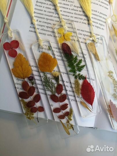 Закладка для книги из смолы Mark book осень