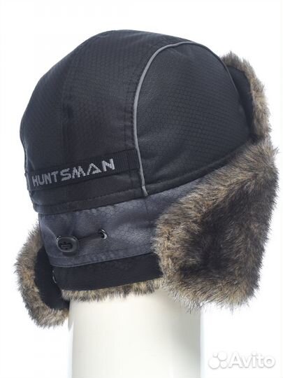 Шапка зимняя Полюс,цв. Серый/Черный,т.Cell,р.58-60