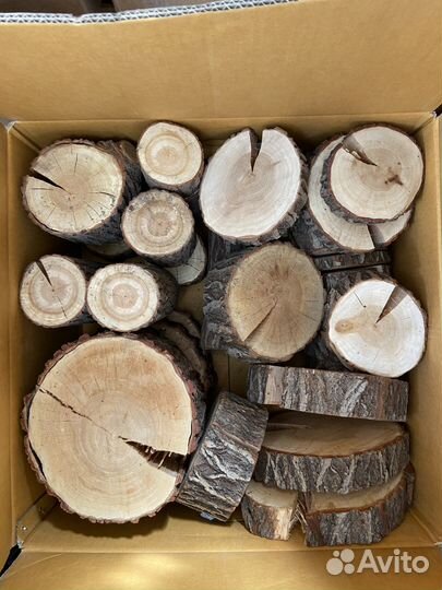 Спилы дерева для декора оформления свадьбы эко