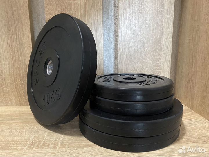 Диск, блин обрезиненный 10 кг