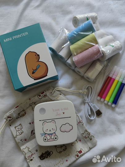 Портативный мини принтер набор новый