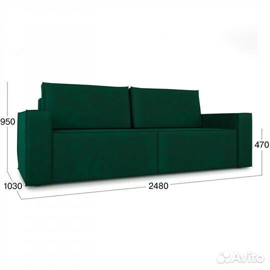 Диван кровать прямой Beneli лофт раскладной, с ящи