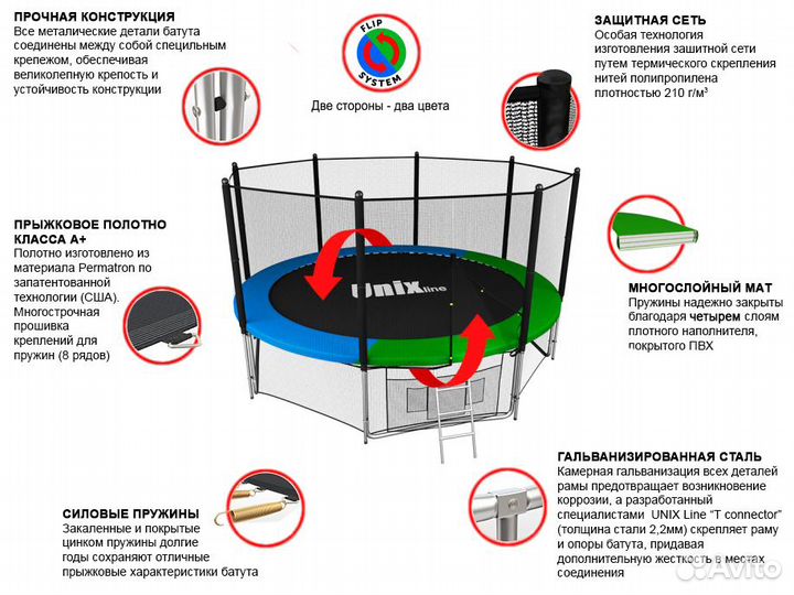 Батут unix Line Classic 10 ft (outside)