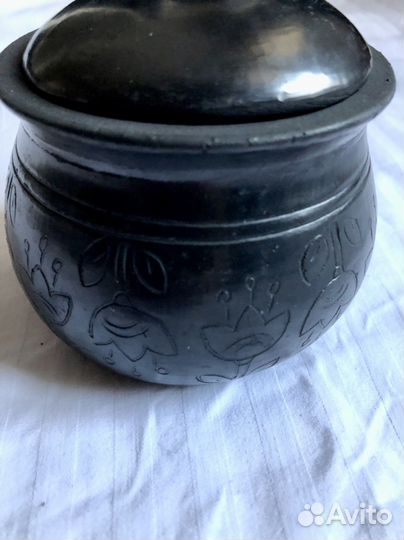 Горшок черная керамика