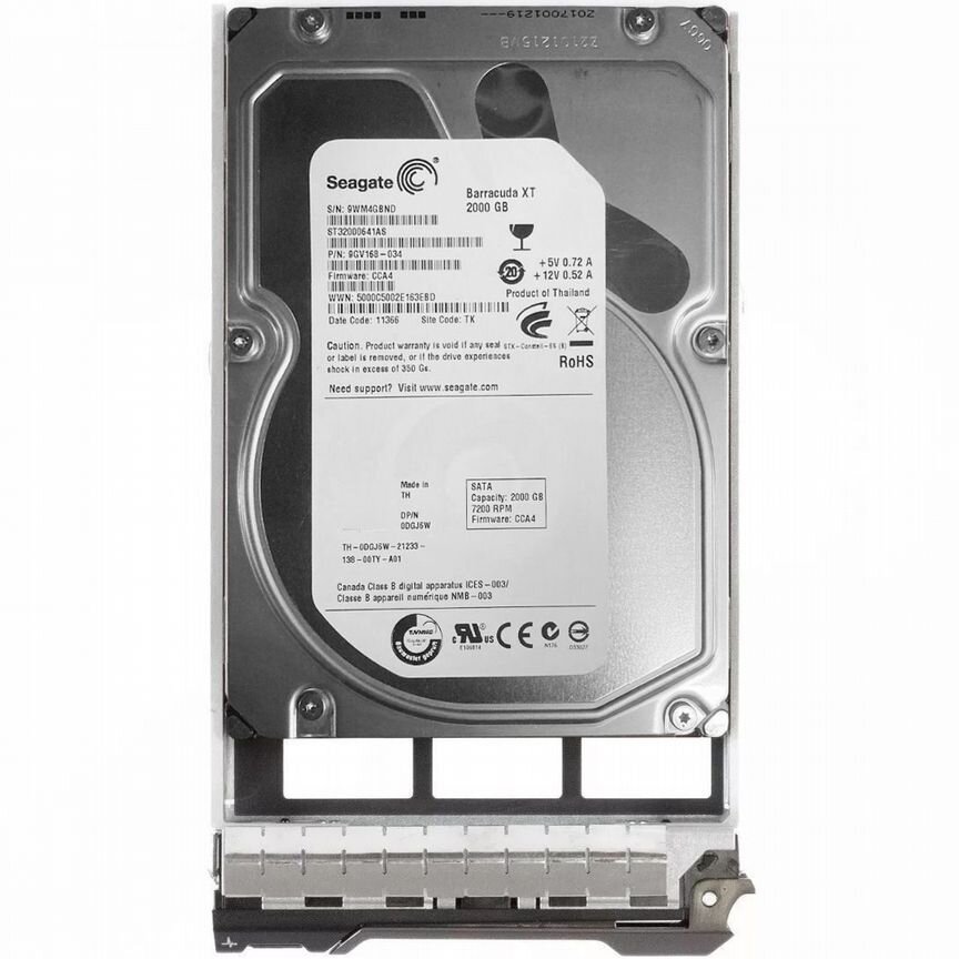 [DGJ6W] Жесткий Диск Dell 2tb 7200 Sata3 3.5" Hdd Dgj6w