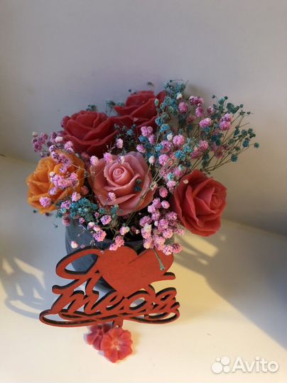 Букет из мыльных роз