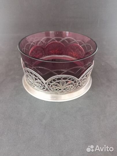 Конфетница ваза сахарница мельхиор Скань Маргане
