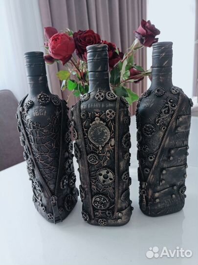 Бутылка Стимпанк Дракон, Скорпион, Лев